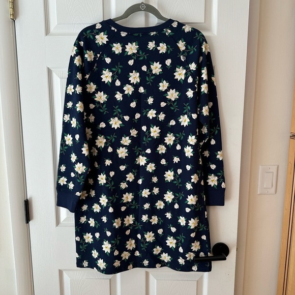 Draper James Magnolia Navy Floral Sweatshirt Dress - Picture 4 of 4